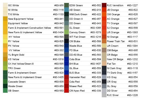 Equipment Color Matching Made Easy